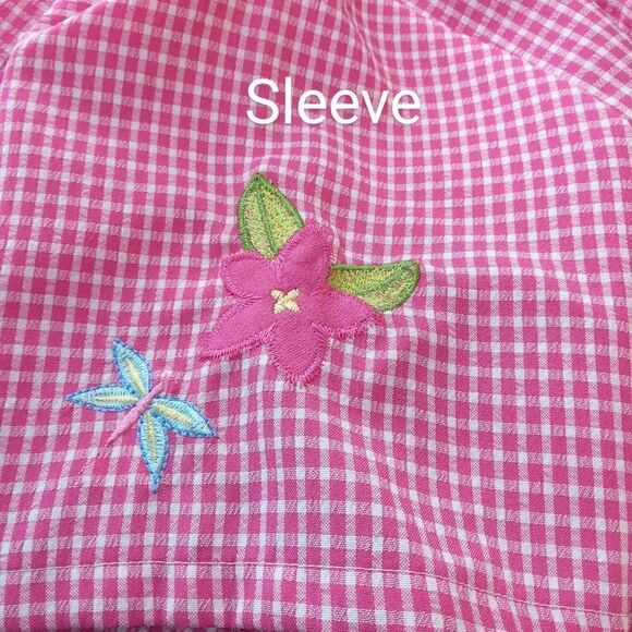 BonWorth fuchsia and white button front shirt with appliques - Picture 10 of 11